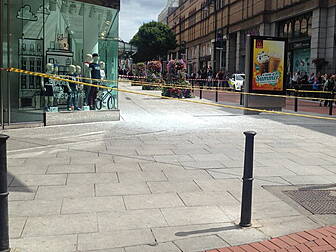 Lucky escape as glass shatters...
